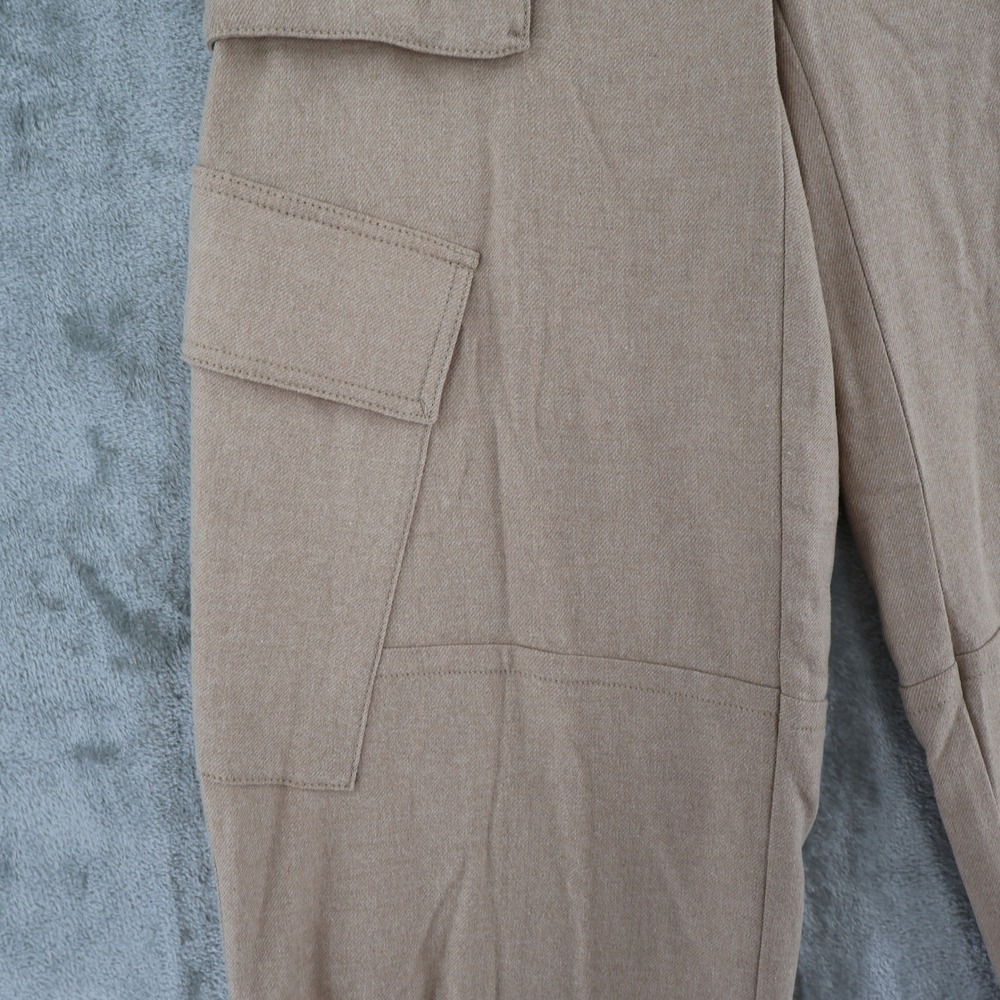 Vince Wide Leg Cargo Pant Women 12 Tan Utility High Rise E-Girl Granola Wool NWT - Picture 7 of 16